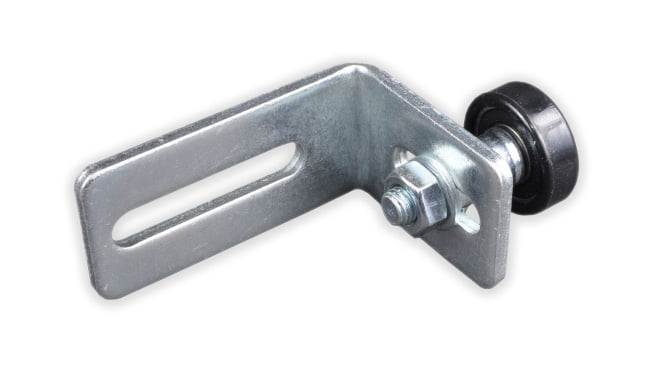 Rolka prowadząca nylon z łożyskiem + uchwyt L - KOW MET