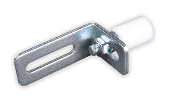 Rolka prowadząca fi30 nylon + uchwyt L=100 - KOW MET